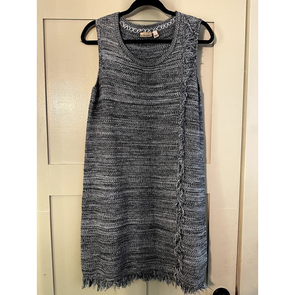 Anthropologie Holding Horses Cotton Blend Fringe Knit Tweed Sweater Dress Size S